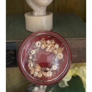 Vintage Paperweight with Dried Flowers Botanical Resin Desk Decor, Romance boho